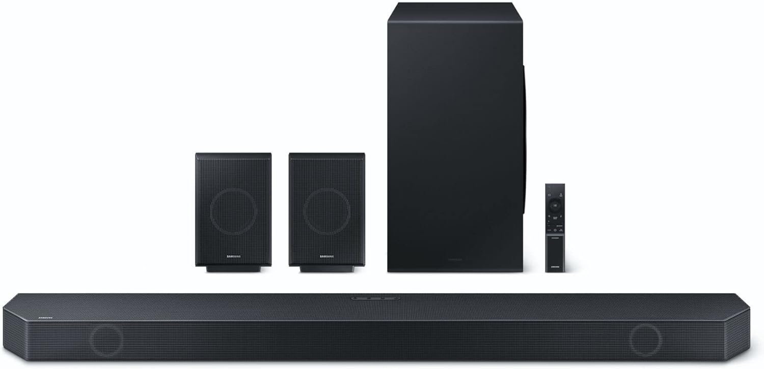 Samsung HW-Q995GC 11.1.4-Kanal Q-Soundbar, 4.0.2-Kanal Rücklautsprecher, Kabelloses Dolby Atmos / DTS:X, Q-Symphony [2023]