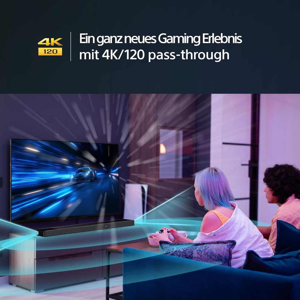 Sony HT-A3000 3.1-Kanal Dolby Atmos Soundbar mit integriertem Dual-Subwoofer und 3 X-Balanced Front-Lautsprechern inklusive speziellem Mittellautsprecher für außergewöhnliche Klarheit, Schwarz