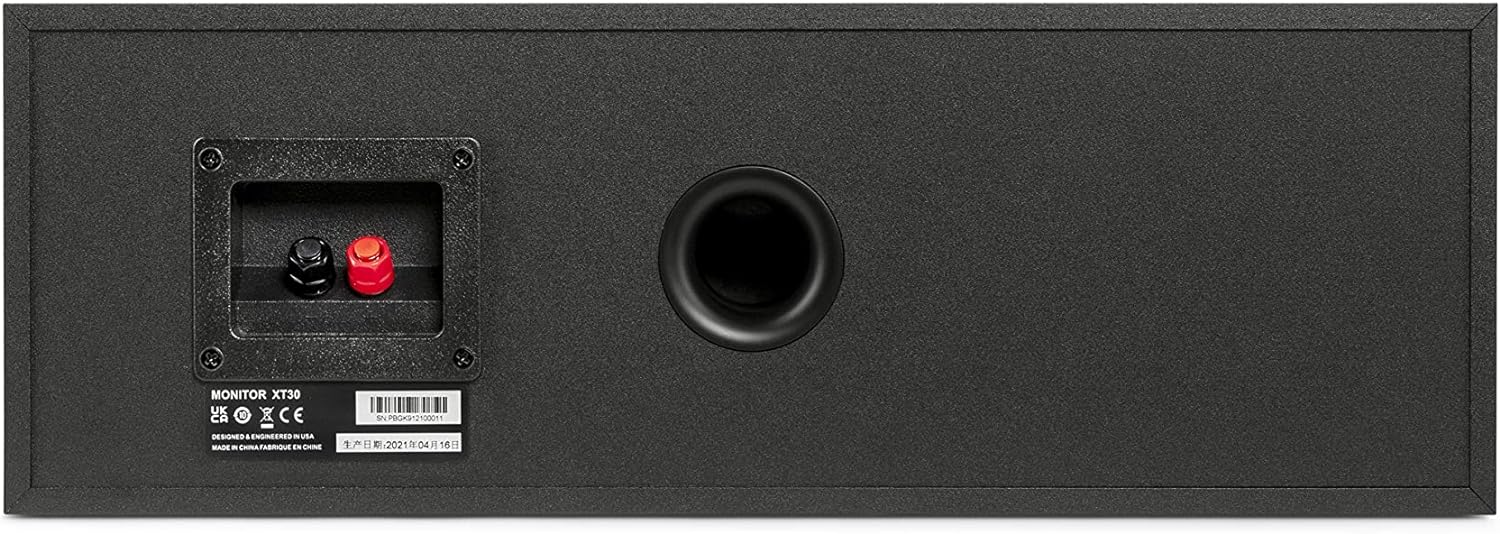 Polk Audio Monitor XT35 schlanker Center Lautsprecher, Hi-Res Zertifiziert, kompatibel mit Dolby Atmos und DTS:X (Stück), Schwarz