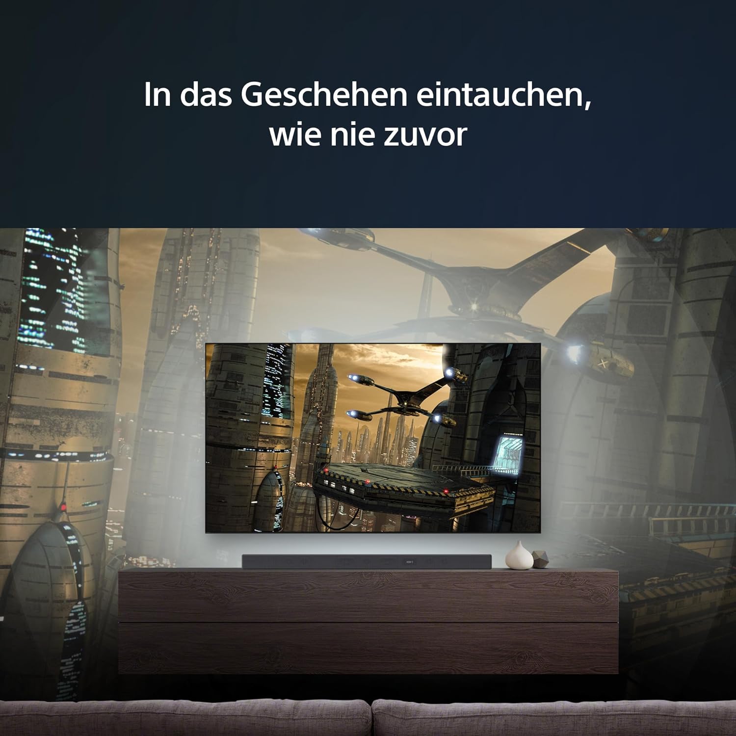 Sony HT-A7000 7.1.2-Kanal Surround Sound Dolby Atmos Premium-Soundbar mit integriertem Subwoofer (Vertical-Sound-Engine, HDMI, Bluetooth, High-Res Audio, 500W Gesamtleistung), Schwarz, Negro