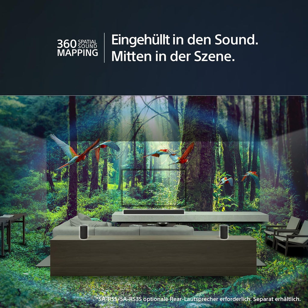 Sony HT-A3000 3.1-Kanal Dolby Atmos Soundbar mit integriertem Dual-Subwoofer und 3 X-Balanced Front-Lautsprechern inklusive speziellem Mittellautsprecher für außergewöhnliche Klarheit, Schwarz