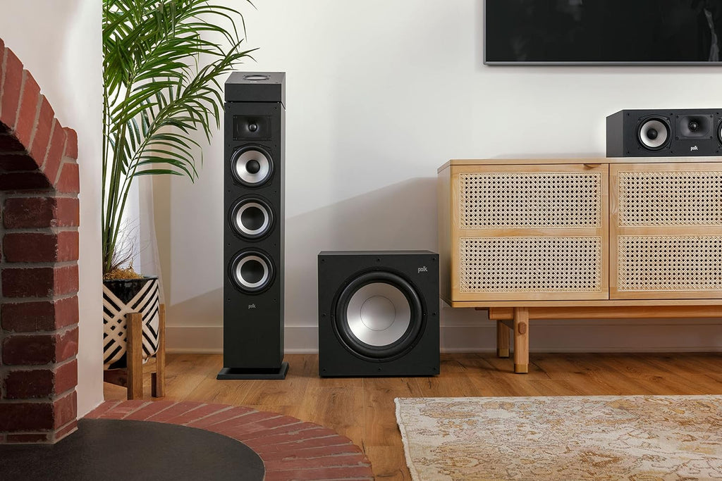 Polk Audio Monitor XT35 schlanker Center Lautsprecher, Hi-Res Zertifiziert, kompatibel mit Dolby Atmos und DTS:X (Stück), Schwarz
